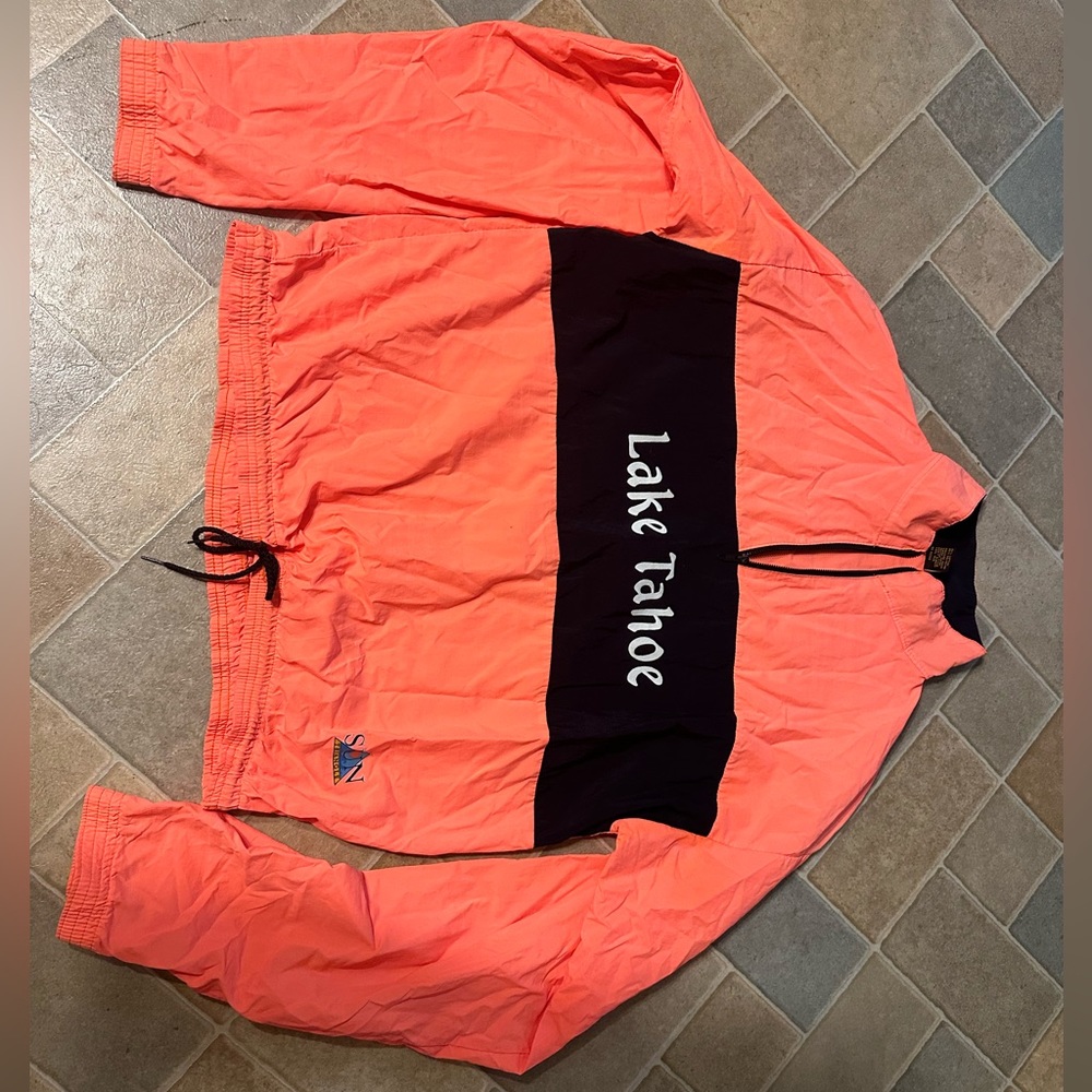 Sun triangle “Lake Tahoe “ vintage pullover L/XL Salmon